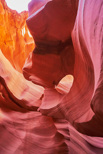 Colorful picture of a canyon in the form of a woman. 